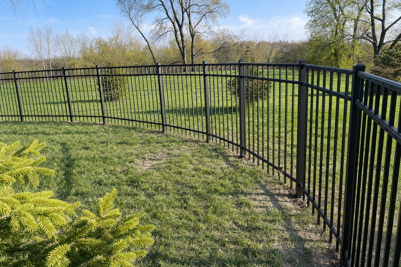 Aluminum fence installation